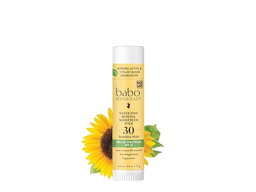 Sheer Zinc Mineral Sunscreen Stick SPF30 by Babo Botanicals - Non-toxic, GO rated product free from harmful chemicals
