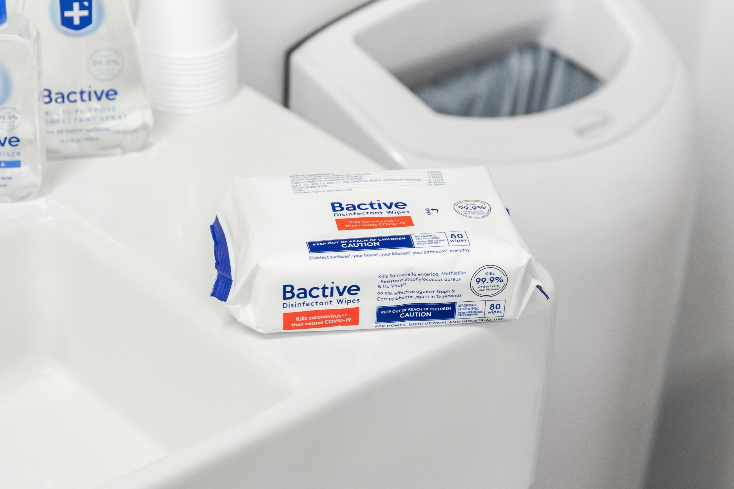 Disinfectant Wipes by Bactive - Non-toxic, STOP rated product free from harmful chemicals
