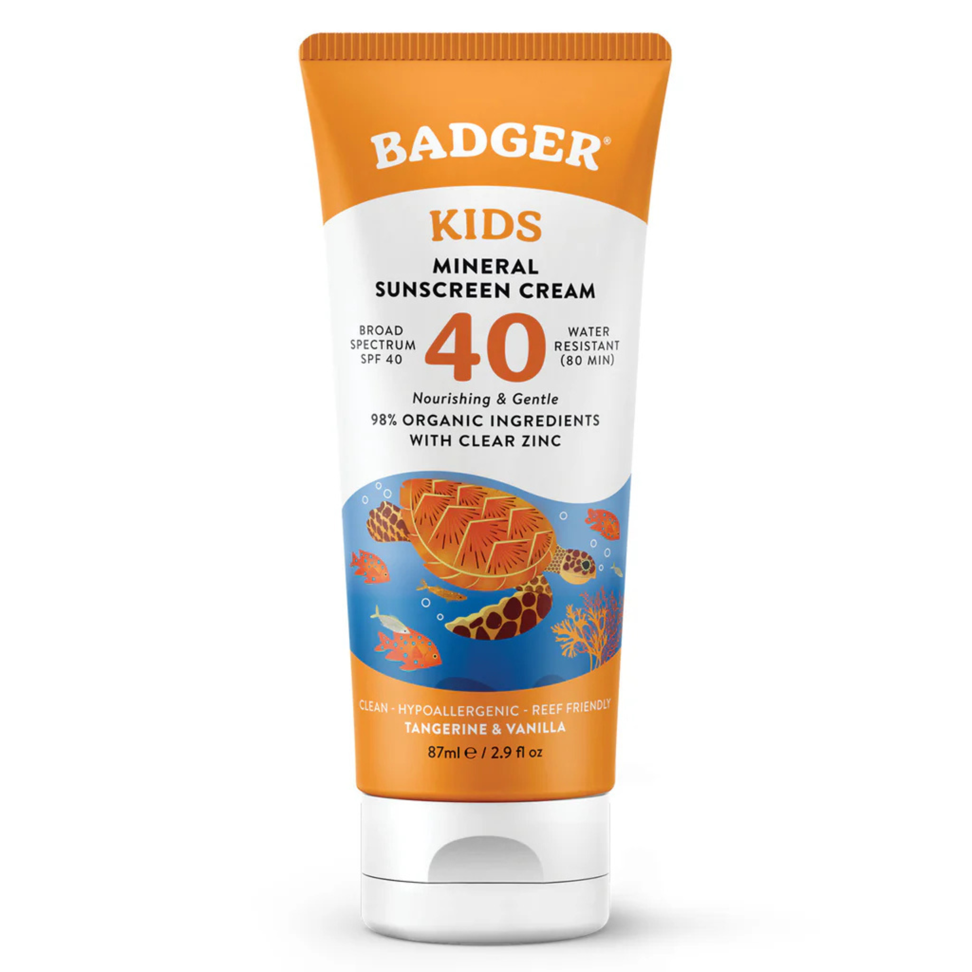 Kids Mineral Sunscreen Cream - SPF 40 by Badger - Non-toxic, GO rated product free from harmful chemicals