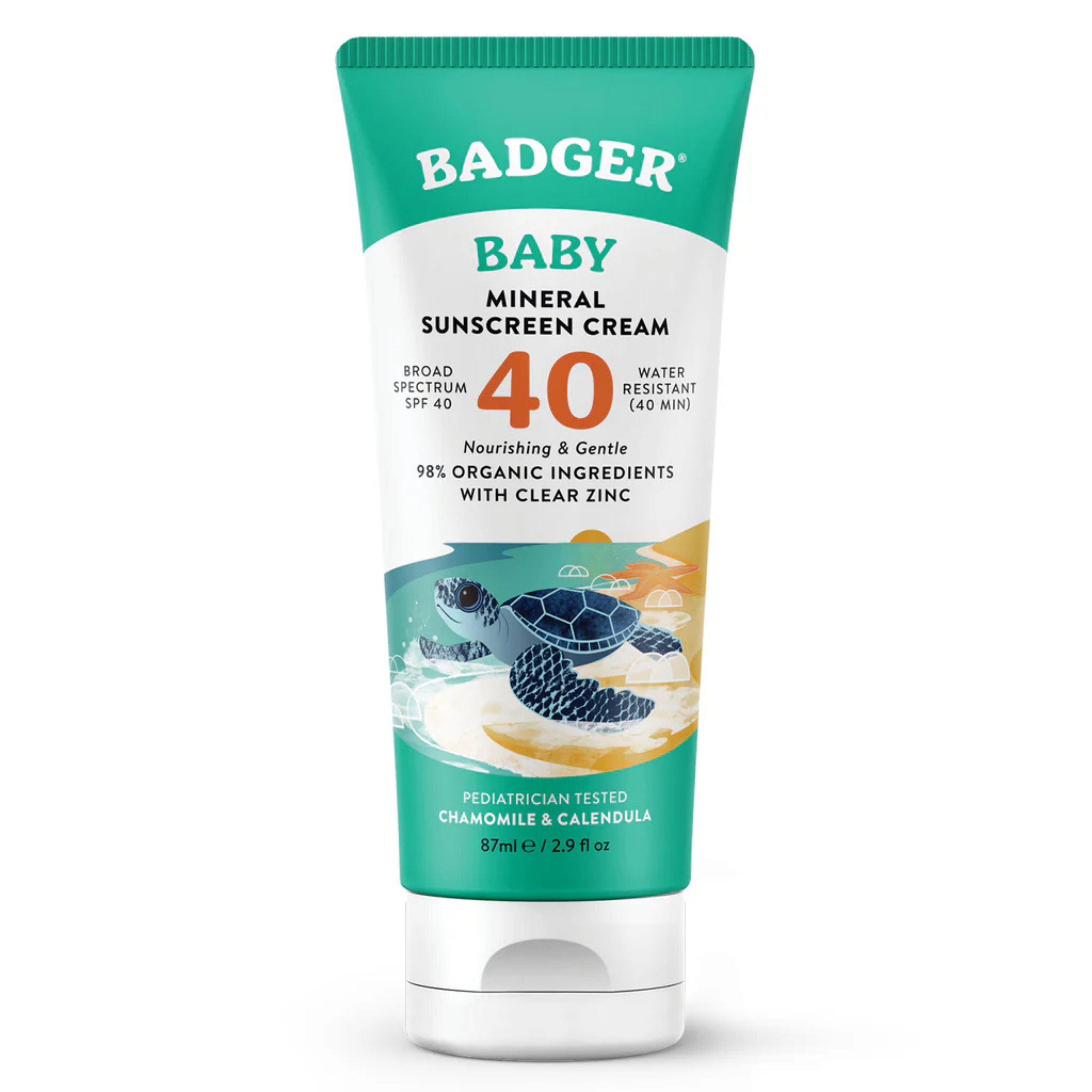 Baby Sunscreen - SPF 40 by Badger - Non-toxic, GO rated product free from harmful chemicals