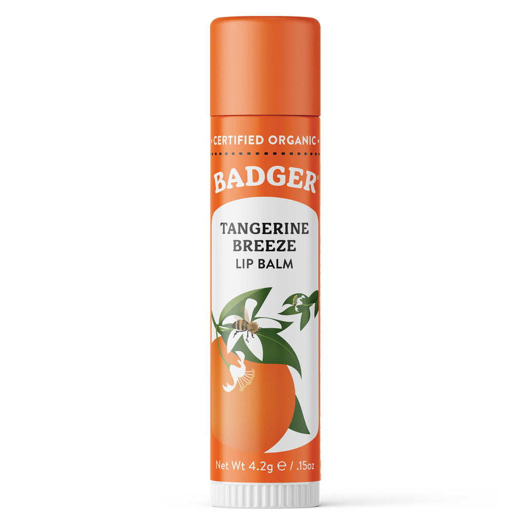 Classic Lip Balm - Tangerine Breeze by BADGER - Non-toxic, SLOW rated product free from harmful chemicals