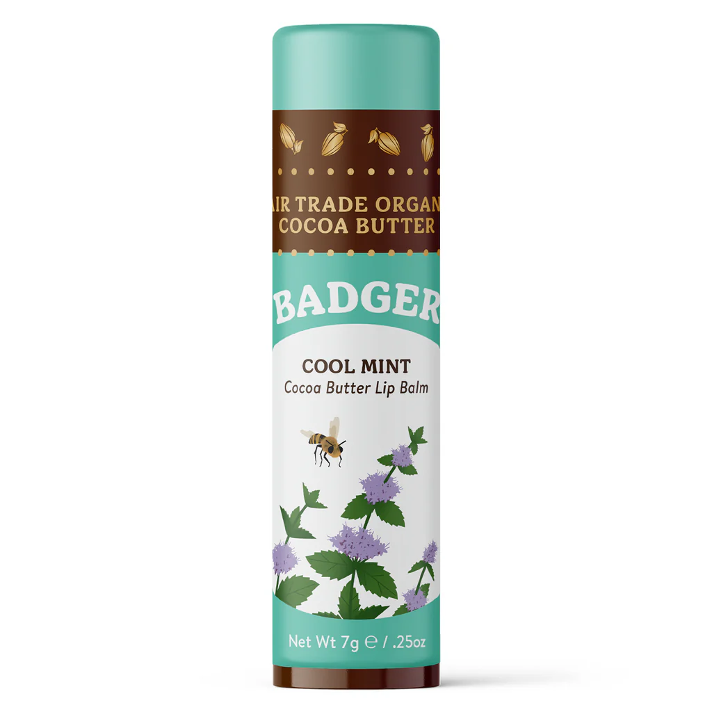 Cocoa Butter Lip Balm - Cool Mint by Badger - Non-toxic Lip Balms product rated SLOW by Million Marker, free from BPA, phthalates, and parabens