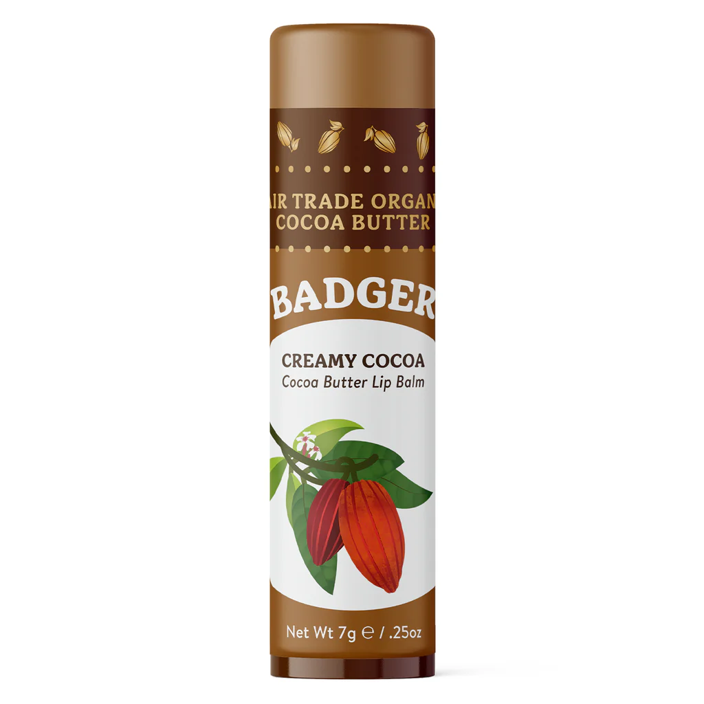 Cocoa Butter Lip Balm - Creamy Cocoa by Badger - Non-toxic Lip Balms product rated GO by Million Marker, free from BPA, phthalates, and parabens