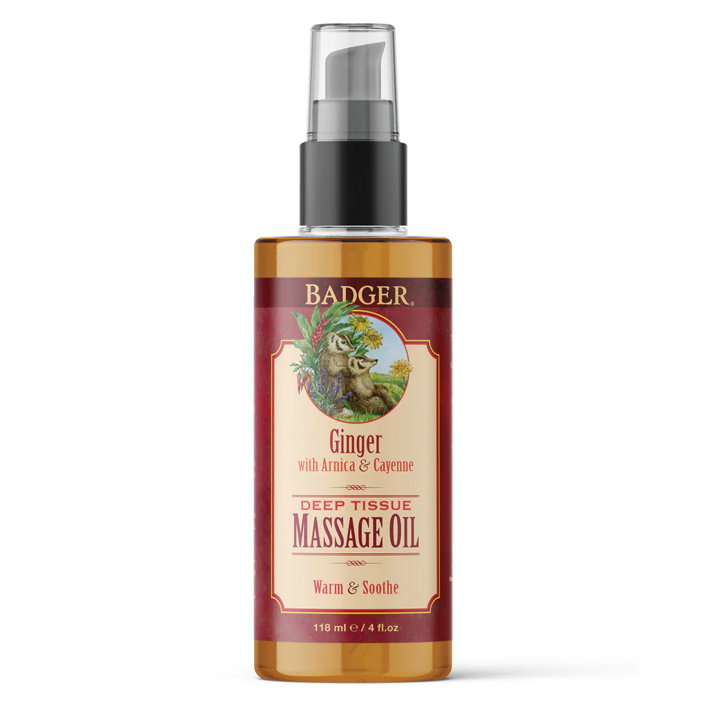 Ginger Deep Tissue Massage Oil by Badger - Non-toxic, GO rated product free from harmful chemicals