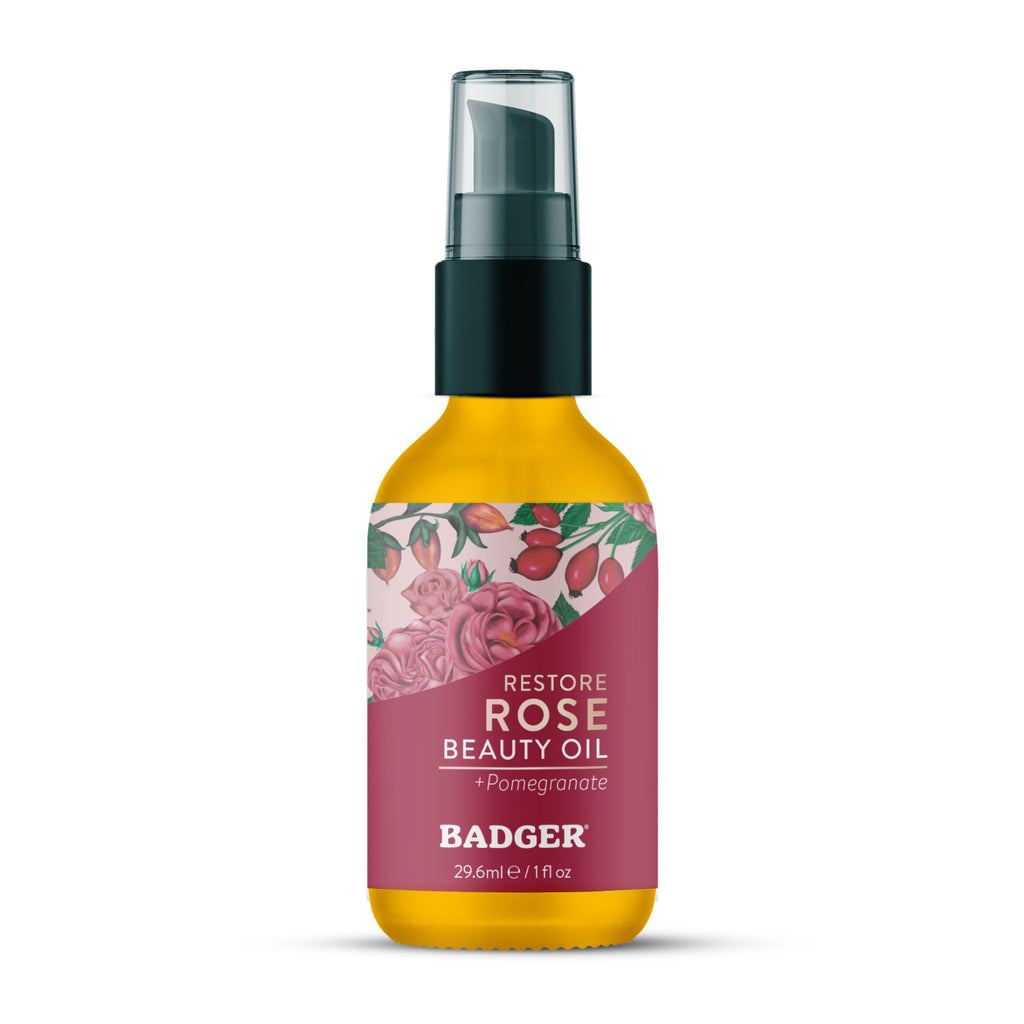 Rose Face Oil by BADGER - Non-toxic, SLOW rated product free from harmful chemicals