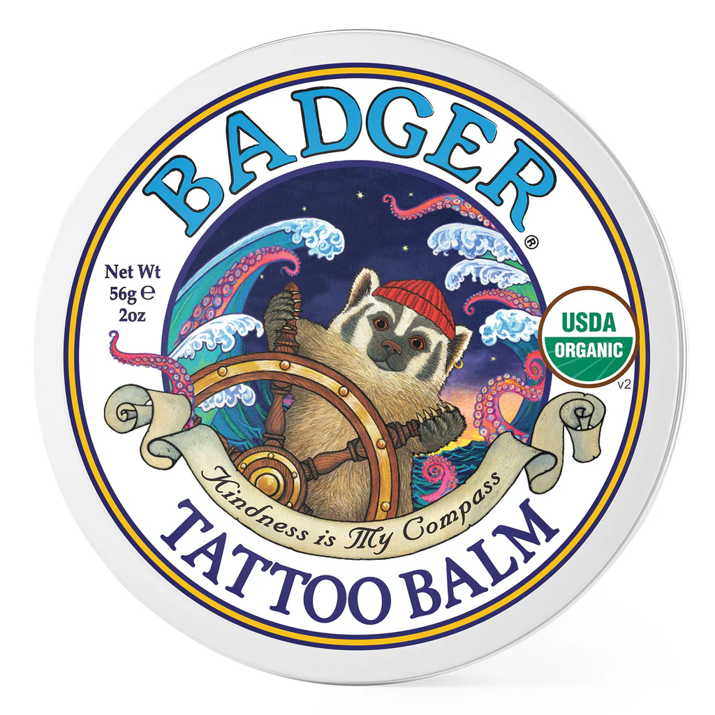 Tattoo Balm by Badger - Non-toxic Body Oils, Butters + lotions product rated GO by Million Marker, free from BPA, phthalates, and parabens