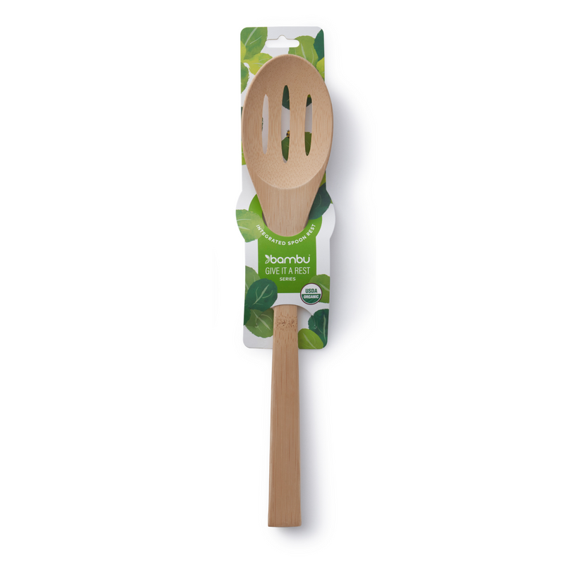 Give it a Rest Slotted Spoon by bambu - Non-toxic Cooking Utensils product rated GO by Million Marker, free from BPA, phthalates, and parabens