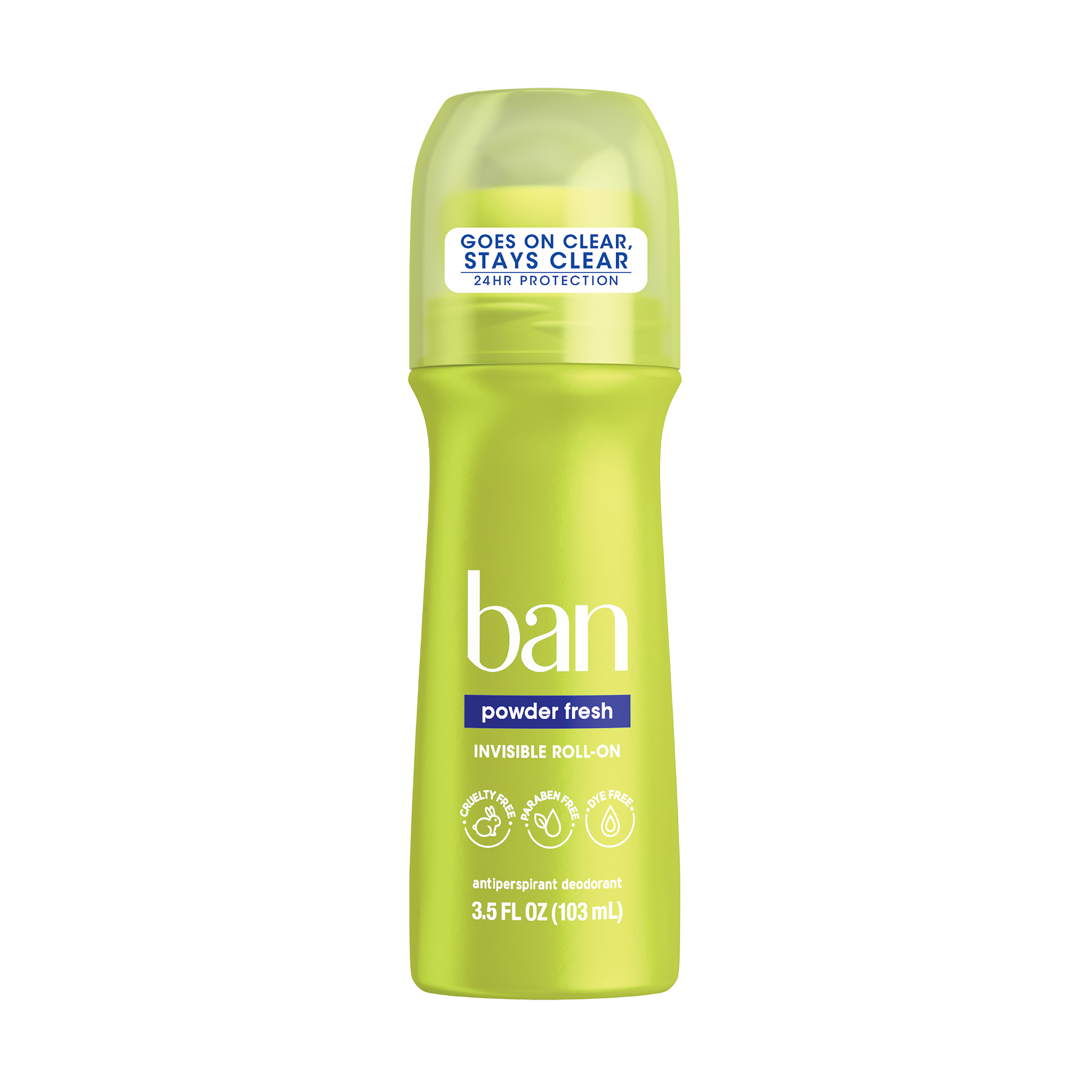 Roll-On Antiperspirant Deodorant - Powder Fresh by ban - Non-toxic, STOP rated product free from harmful chemicals