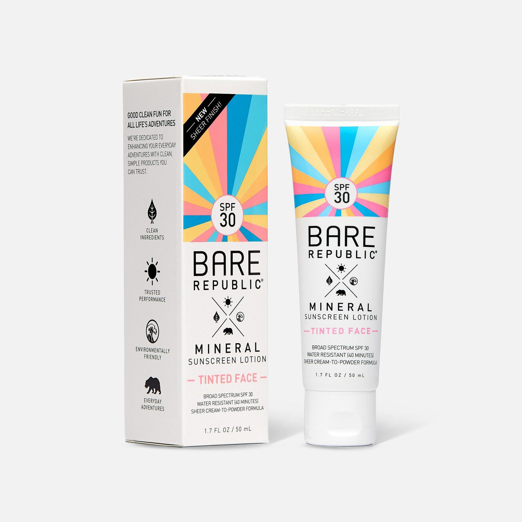 Mineral SPF 30 Tinted Face Sunscreen Lotion by Bare Republic - Non-toxic, STOP rated product free from harmful chemicals