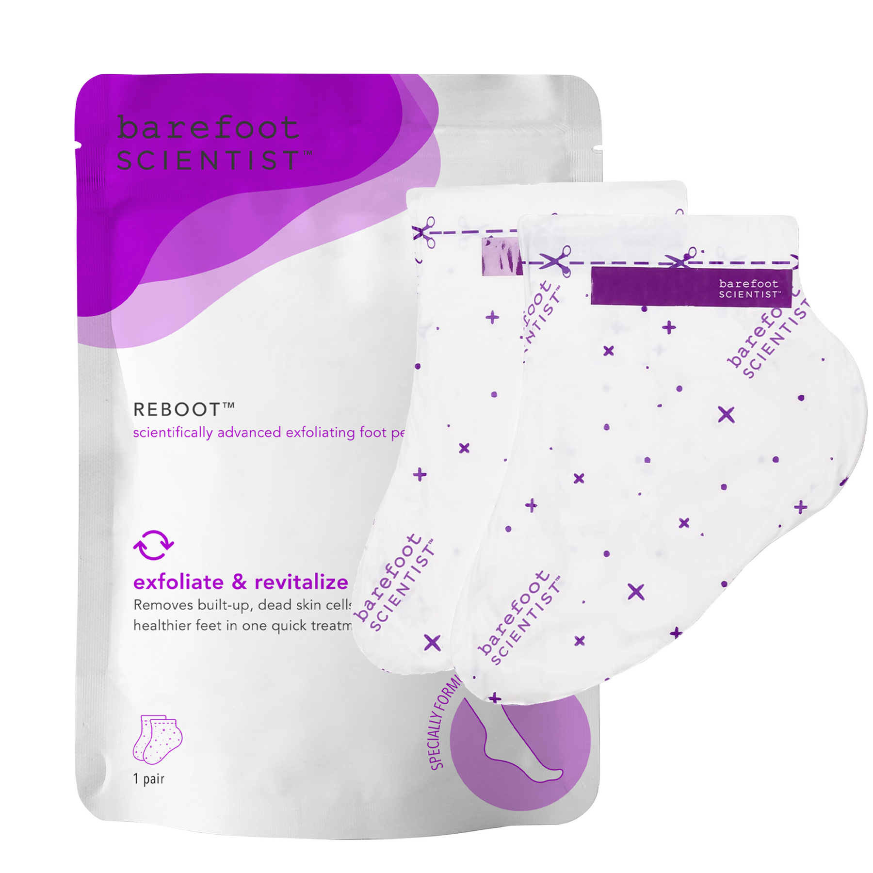 Reboot Exfoliate & Revitalize Foot Mask by Barefoot Scientist - Non-toxic Body Oils, Butters + Lotions product rated STOP by Million Marker, free from BPA, phthalates, and parabens