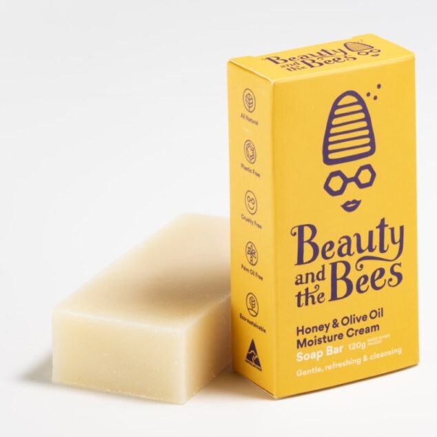 Honey & Olive Oil Moisture Cream Soap Bar by Beauty and the Bees - Non-toxic, GO rated product free from harmful chemicals