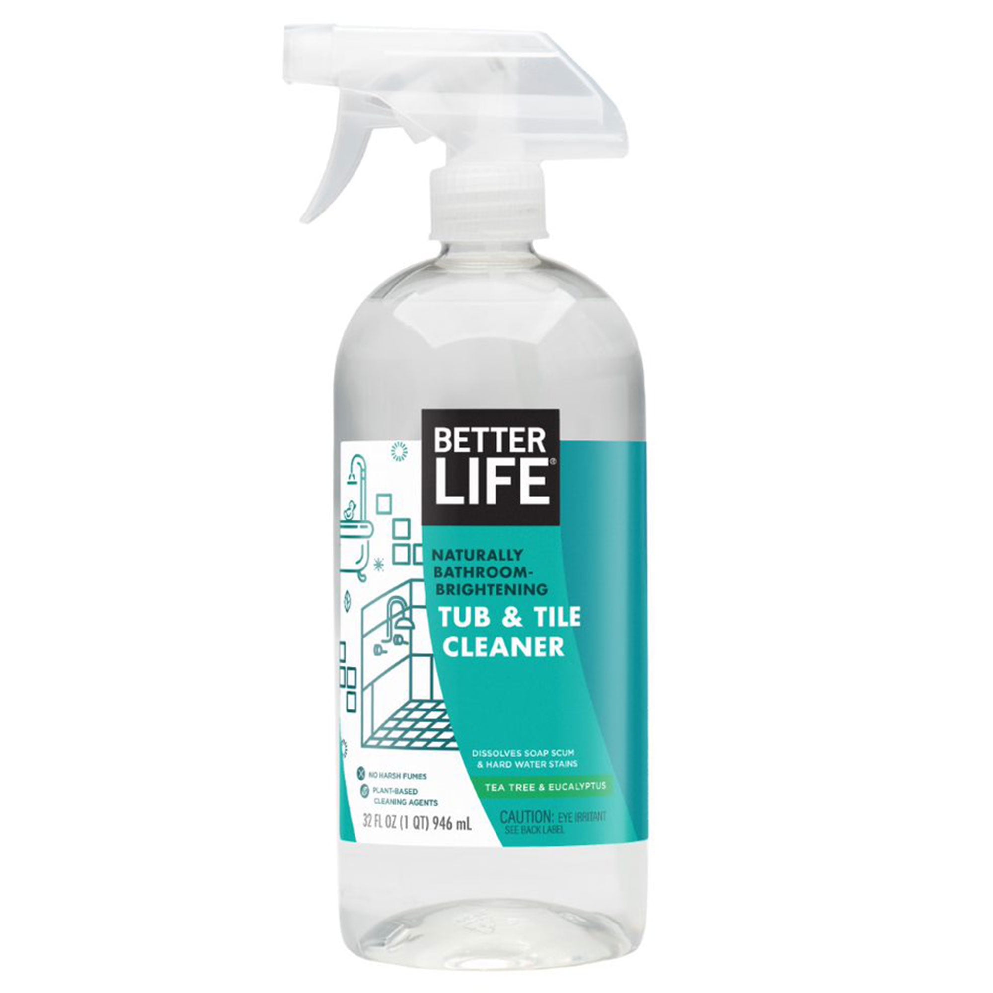 Natural Liquid Tile & Tub Cleaner by BETTER LIFE - Non-toxic, SLOW rated product free from harmful chemicals