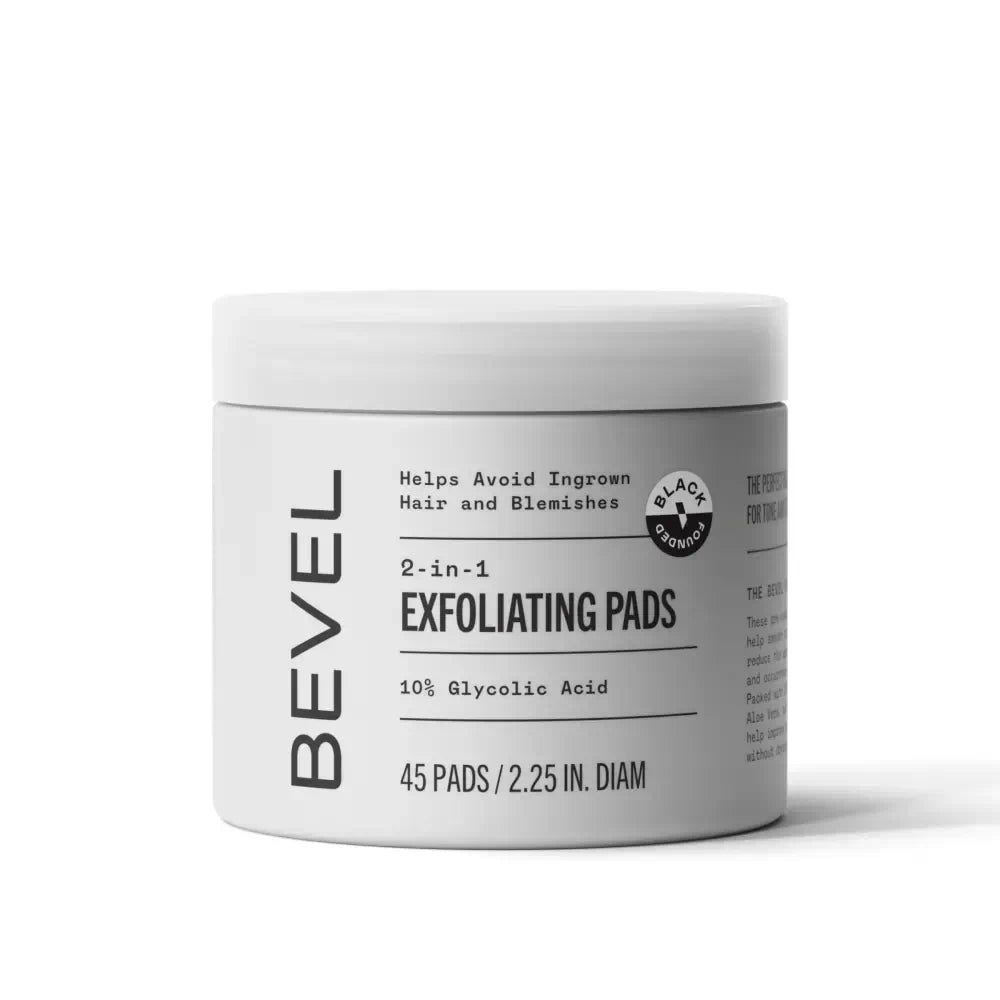 2-in-1 Exfoliating Pads for Ingrown Hair and Blemishes by Bevel - Non-toxic, STOP rated product free from harmful chemicals