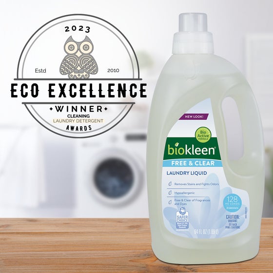 Laundry Liquid - Free & Clear by biokleen - Non-toxic, SLOW rated product free from harmful chemicals