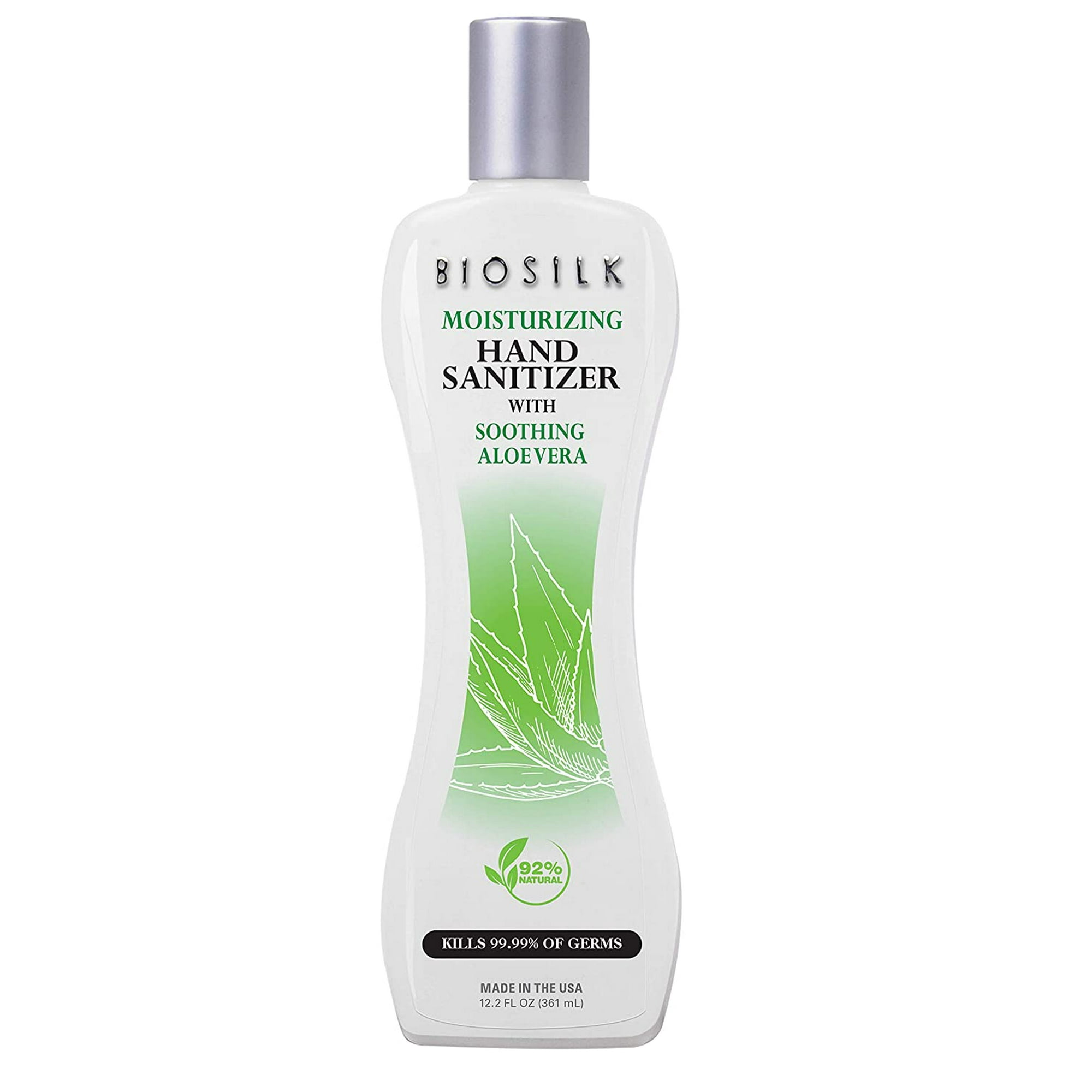 Moisturizing Hand Sanitizer - Soothing Aloe Vera by BIOSILK - Non-toxic, STOP rated product free from harmful chemicals