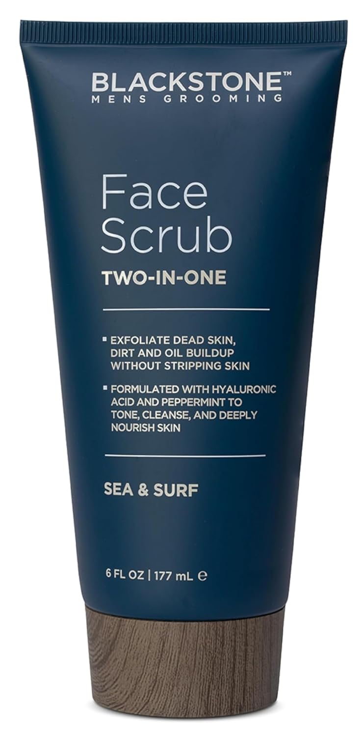Face Scrub Two-In-One - Sea & Surf by Blackstone Mens Grooming - Non-toxic, STOP rated product free from harmful chemicals