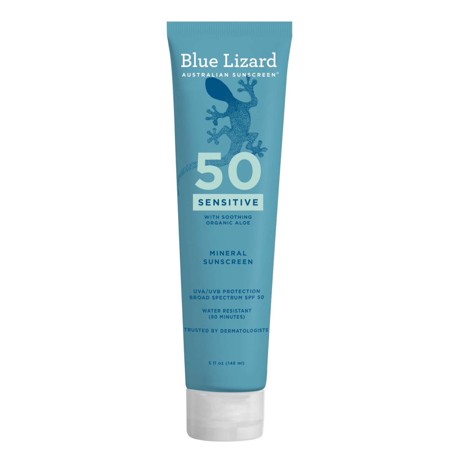 Sensitive Mineral Sunscreen Broad Spectrum SPF 50 by Blue Lizard AUSTRALIAN SUNSCREEN - Non-toxic, SLOW rated product free from harmful chemicals