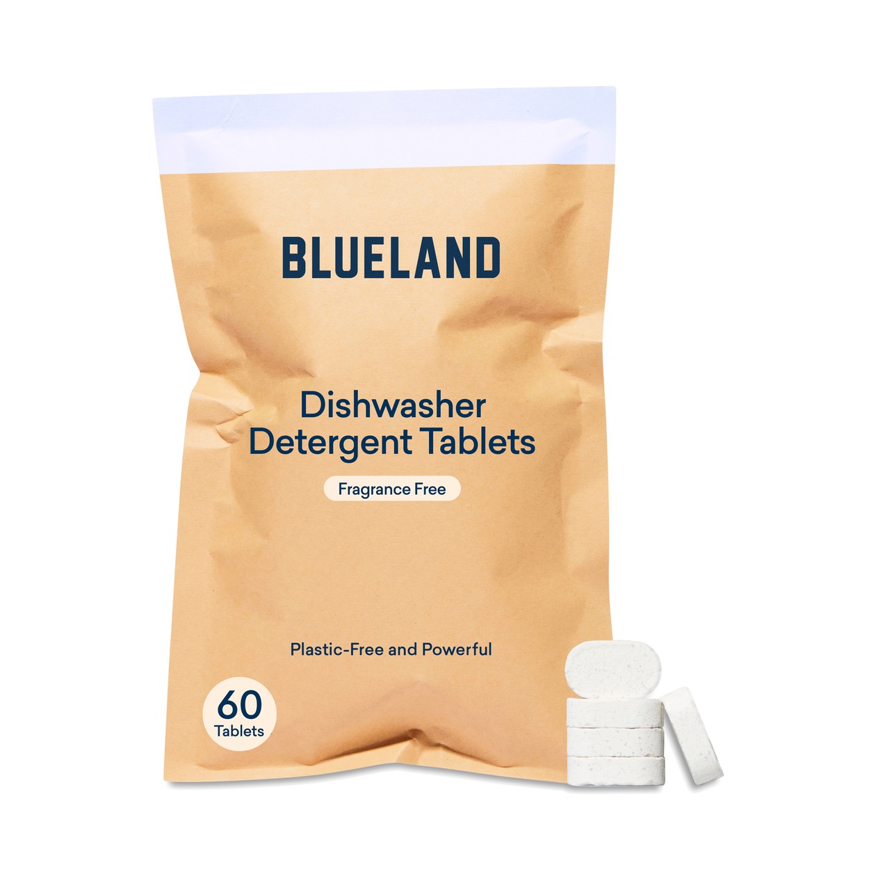 Dishwasher Tablets- Fragrance Free by BLUELAND - Non-toxic, GO rated product free from harmful chemicals