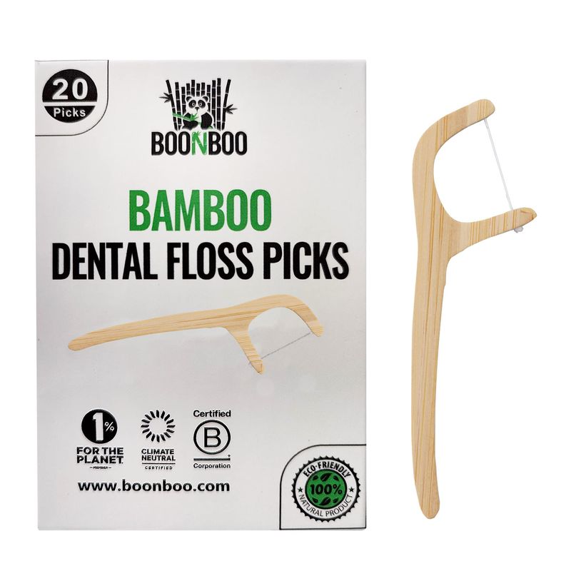 Bamboo Floss Pick by BOONBOO - Non-toxic, SLOW rated product free from harmful chemicals