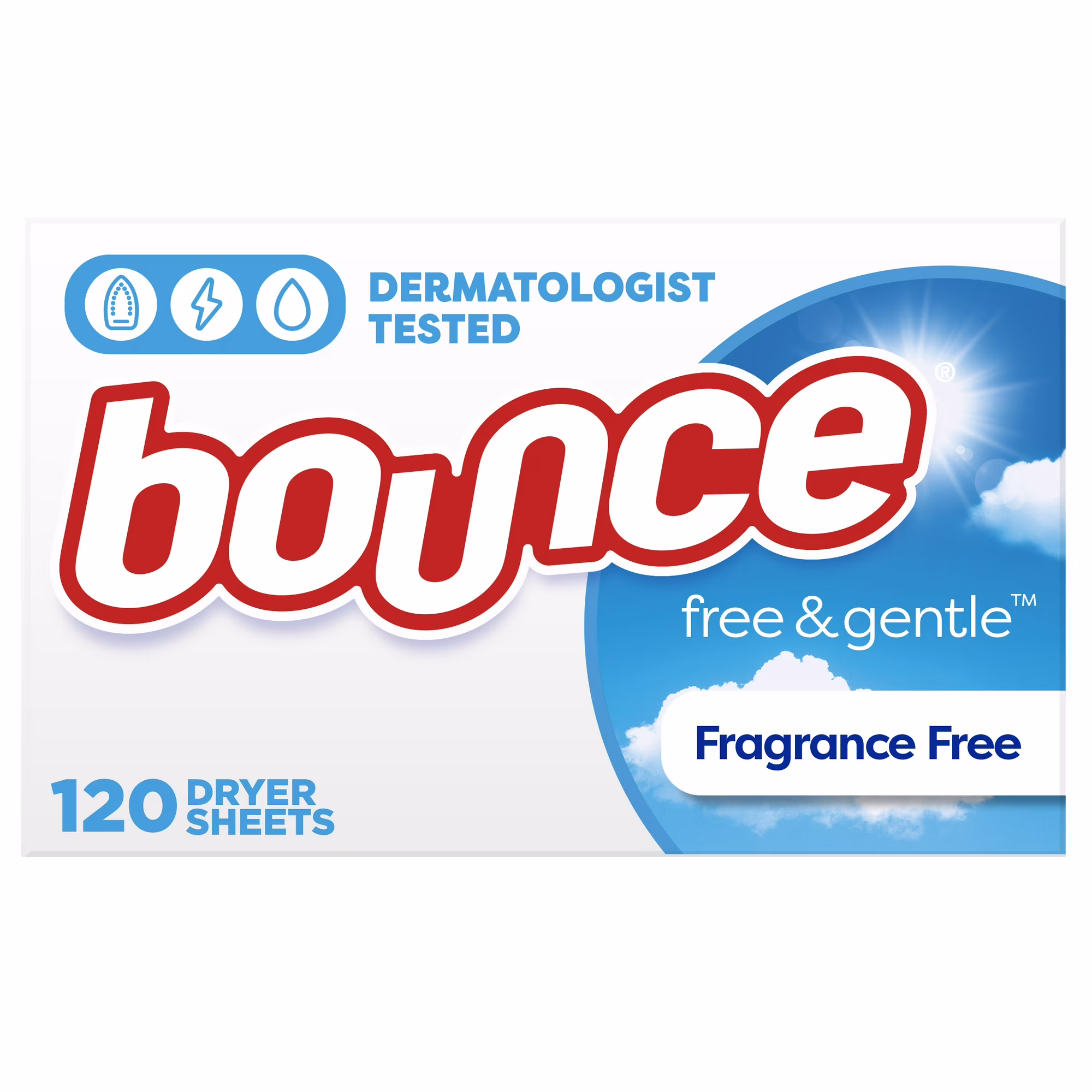 Fabric Softener Dryer Sheets - Free & Gentle by bounce - Non-toxic, STOP rated product free from harmful chemicals