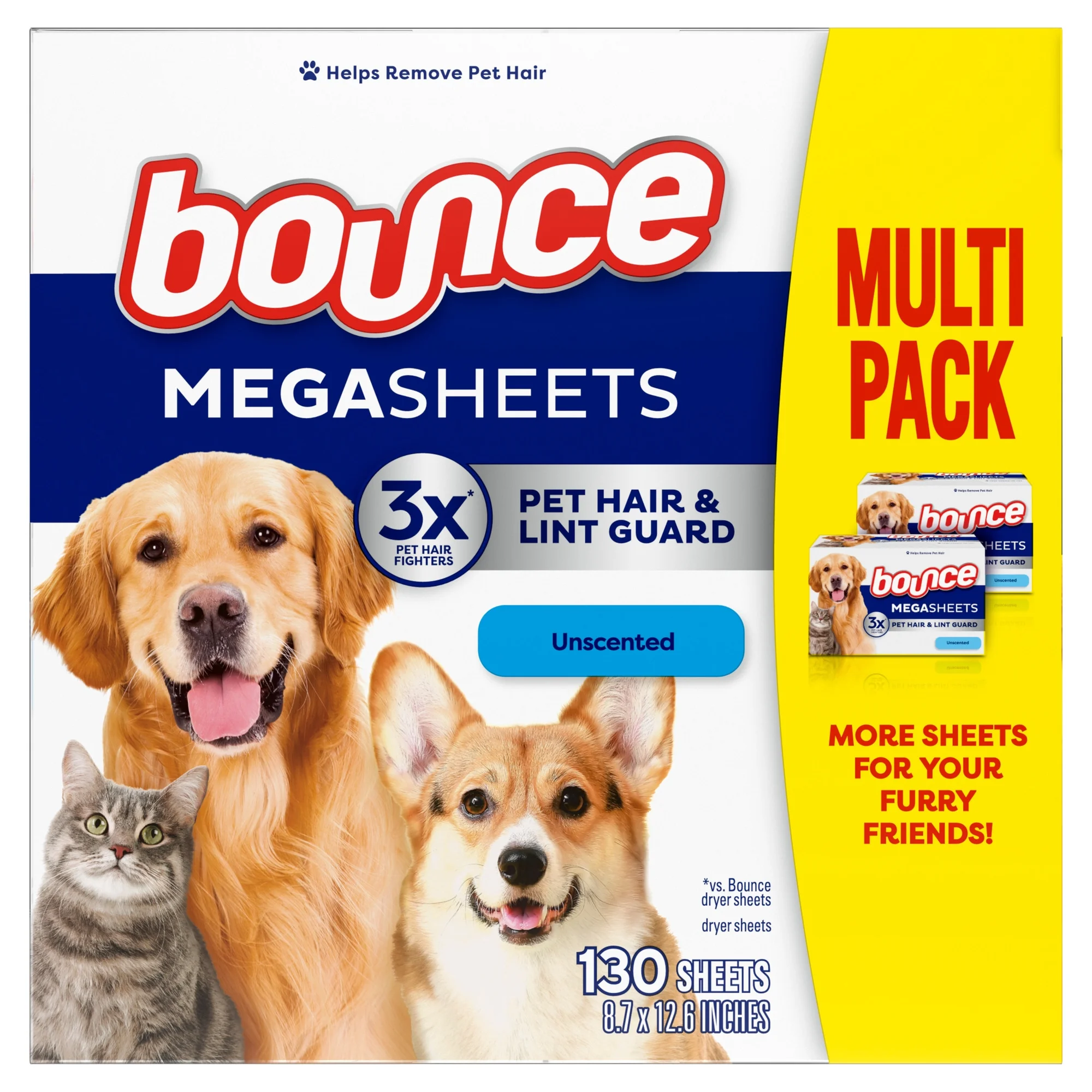 Pet Hair & Lint Guard Mega Sheets - Unscented by bounce - Non-toxic, SLOW rated product free from harmful chemicals