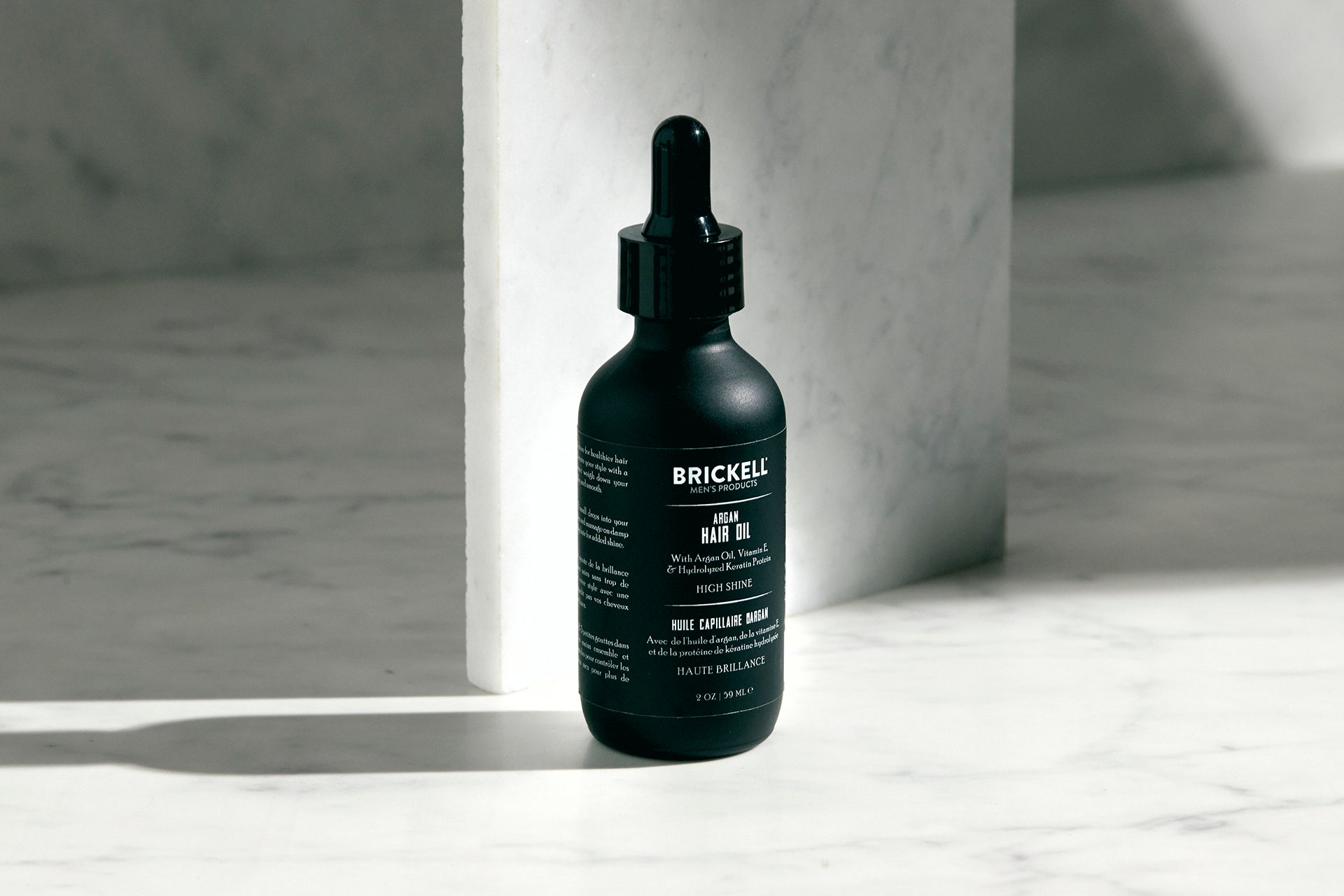 Argan Hair Oil by BRICKELL MEN'S PRODUCTS - Non-toxic Hair Styling + Treatment product rated GO by Million Marker, free from BPA, phthalates, and parabens