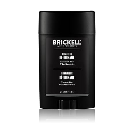 Natural Deodorant for Men - Unscented by Brickell Men's Products - Non-toxic, GO rated product free from harmful chemicals