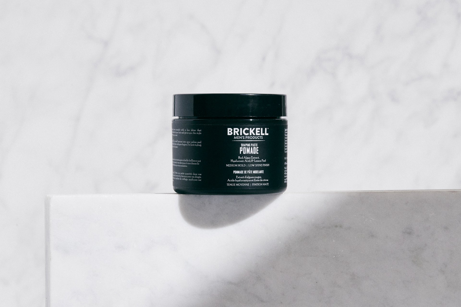 Shaping Paste Pomade by BRICKELL MEN'S PRODUCTS - Non-toxic Hair Styling + Treatment product rated STOP by Million Marker, free from BPA, phthalates, and parabens