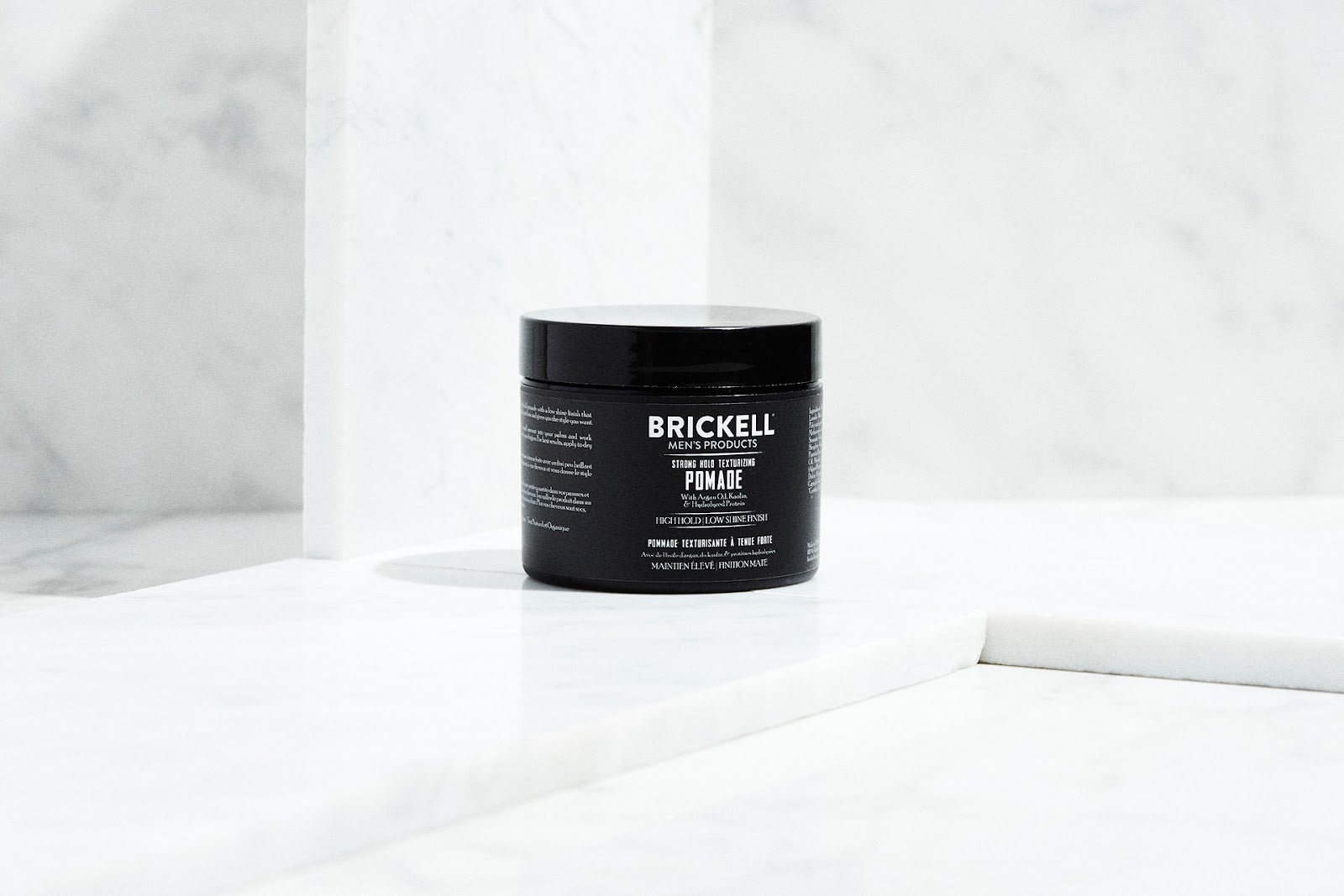 Strong Hold Texturizing Pomade by BRICKELL MEN'S PRODUCTS - Non-toxic Hair Styling + Treatment product rated STOP by Million Marker, free from BPA, phthalates, and parabens