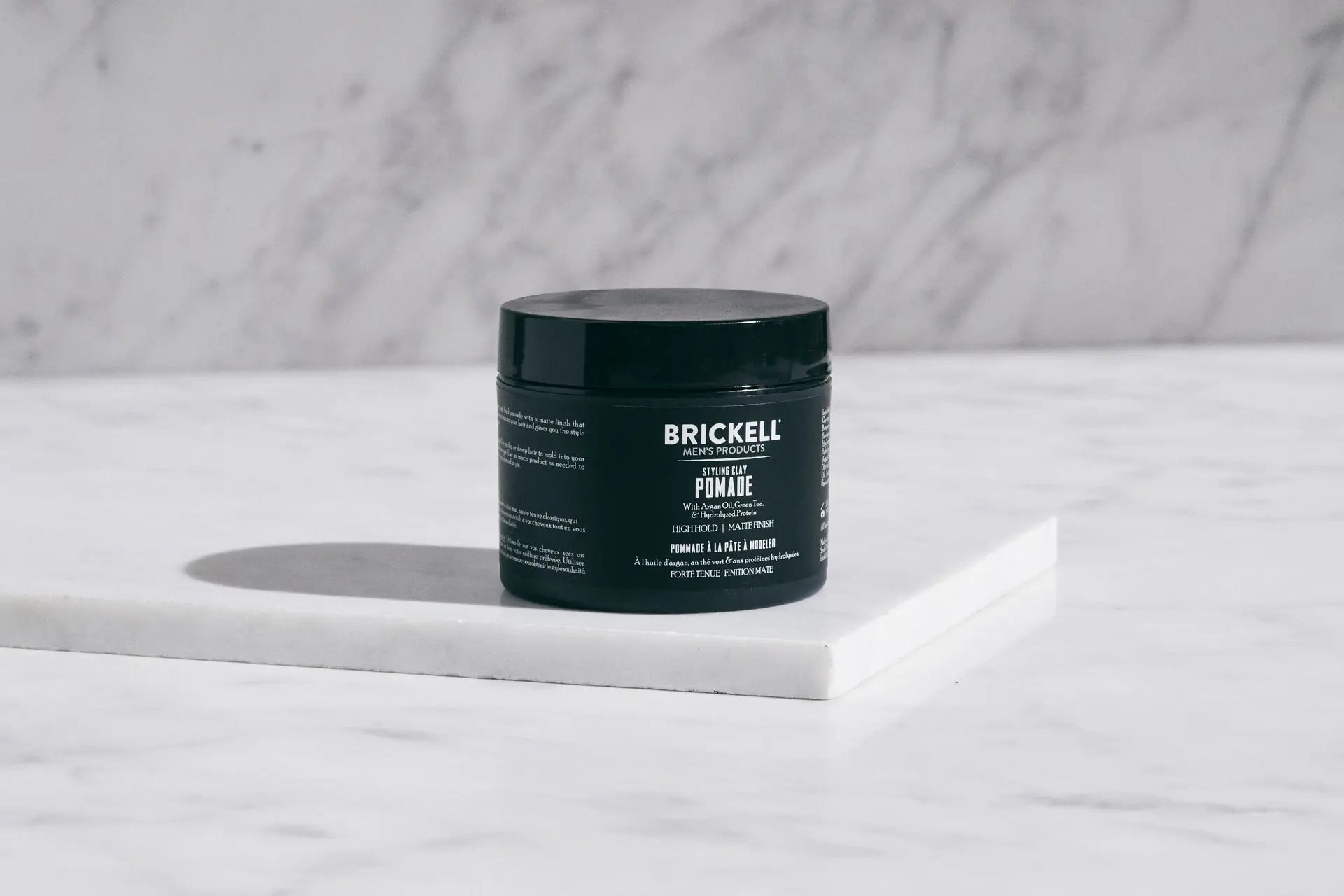 Styling Clay Pomade by BRICKELL MEN'S PRODUCTS - Non-toxic Hair Styling + Treatment product rated STOP by Million Marker, free from BPA, phthalates, and parabens