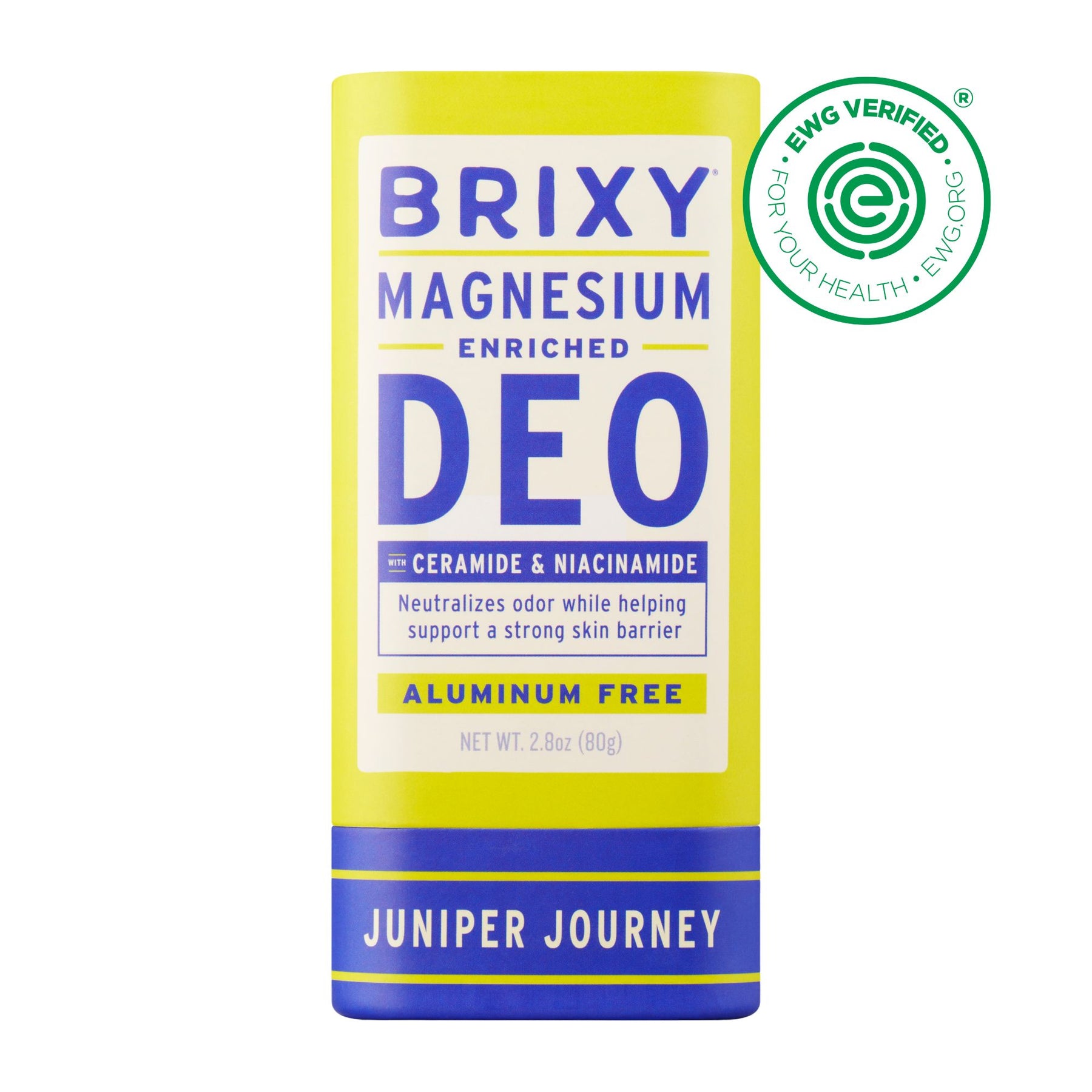 Magnesium Enriched Deodorant - Juniper Journey by BRIXY - Non-toxic Deodorants product rated SLOW by Million Marker, free from BPA, phthalates, and parabens