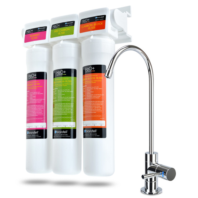 Coral Three-Stage Under Sink Water Filtration System by Brondell - Non-toxic, GO rated product free from harmful chemicals