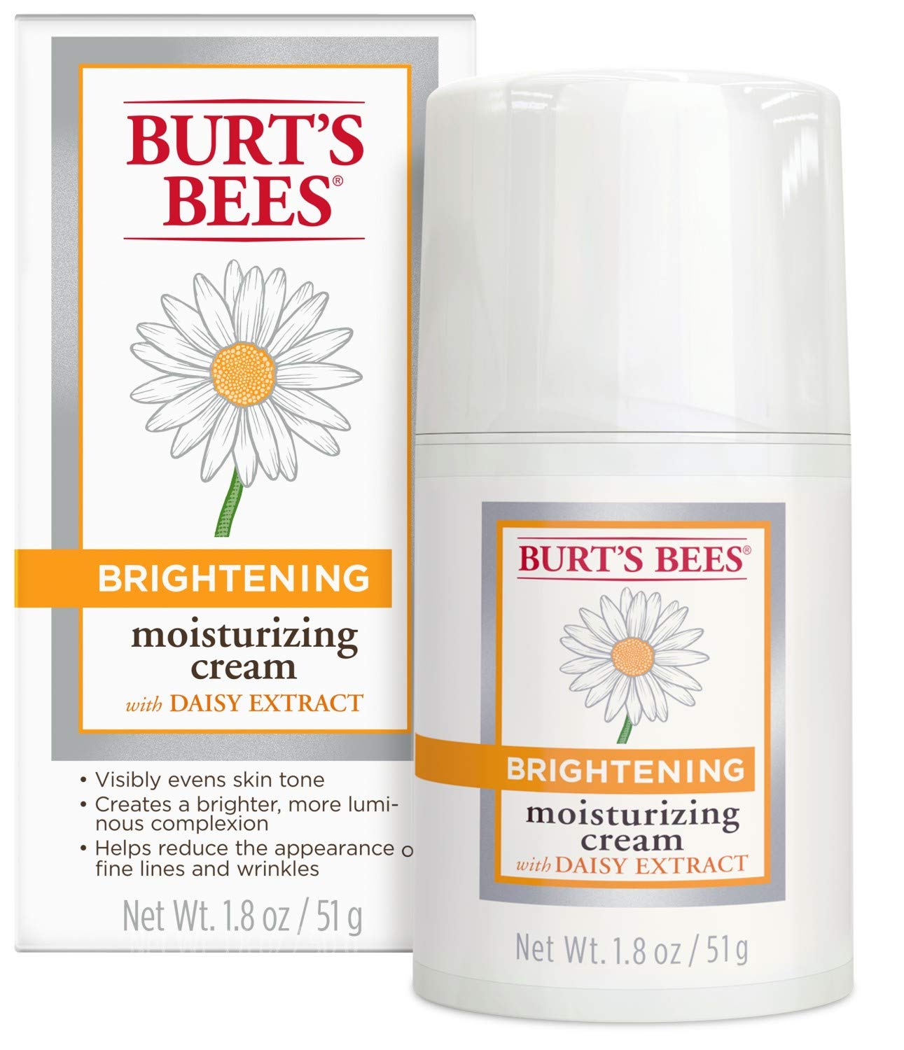 Brightening Moisturizing Cream by BURT'S BEES - Non-toxic Facial Care product rated SLOW by Million Marker, free from BPA, phthalates, and parabens