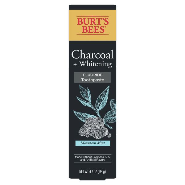 Charcoal + Whitening Fluoride Toothpaste – Mountain Mint by BURT'S BEES - Non-toxic, SLOW rated product free from harmful chemicals