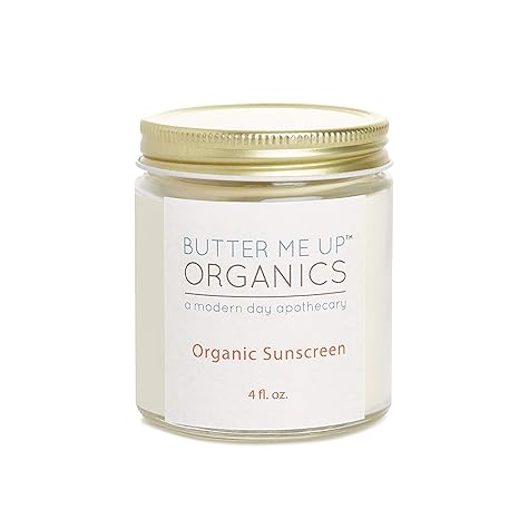 Natural Organic Sunscreen 4 oz by Butter Me Up Organics - Non-toxic, GO rated product free from harmful chemicals