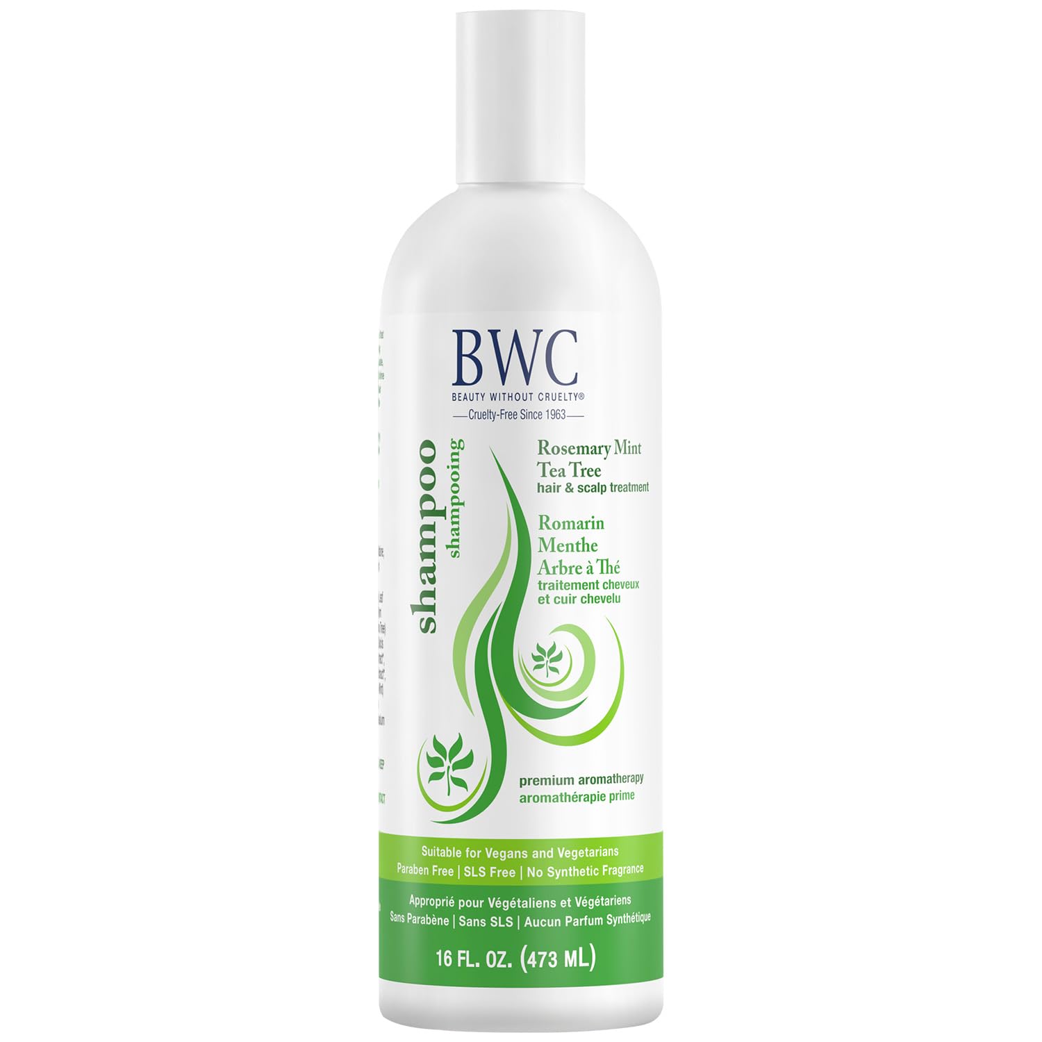 Shampoo - Rosemary Mint Tea Tree by BWC BEAUTY WITHOUT CRUELTY - Non-toxic, SLOW rated product free from harmful chemicals