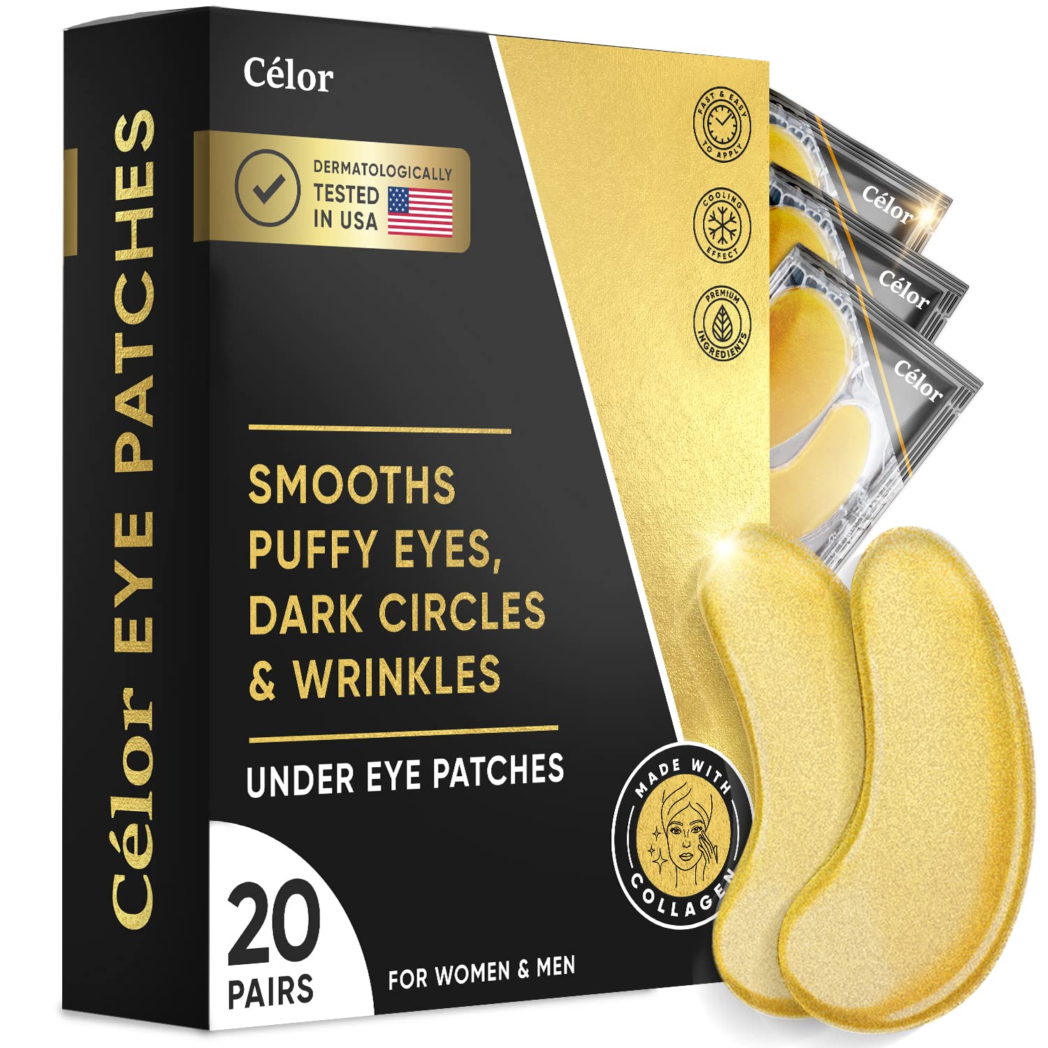 Under Eye Patches by Célor - Non-toxic, STOP rated product free from harmful chemicals