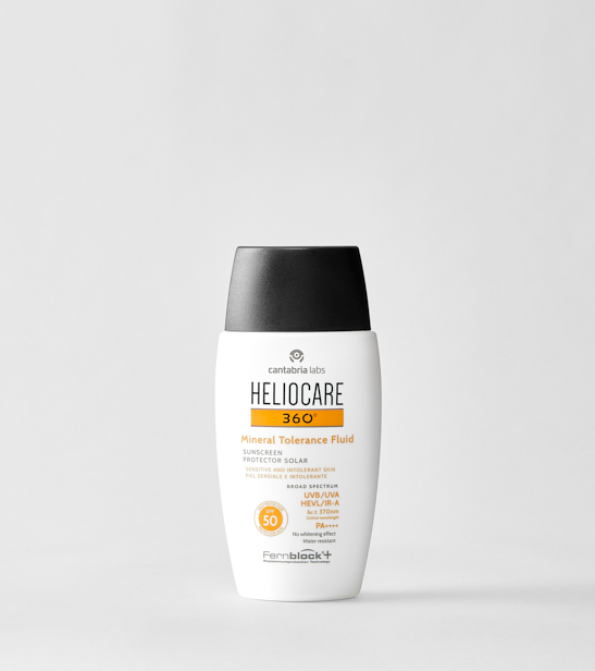 Heliocare 360° Mineral Tolerance Fluid Sunscreen Broad Spectrum SPF 50 by cantabria labs - Non-toxic Sunscreens product rated STOP by Million Marker, free from BPA, phthalates, and parabens