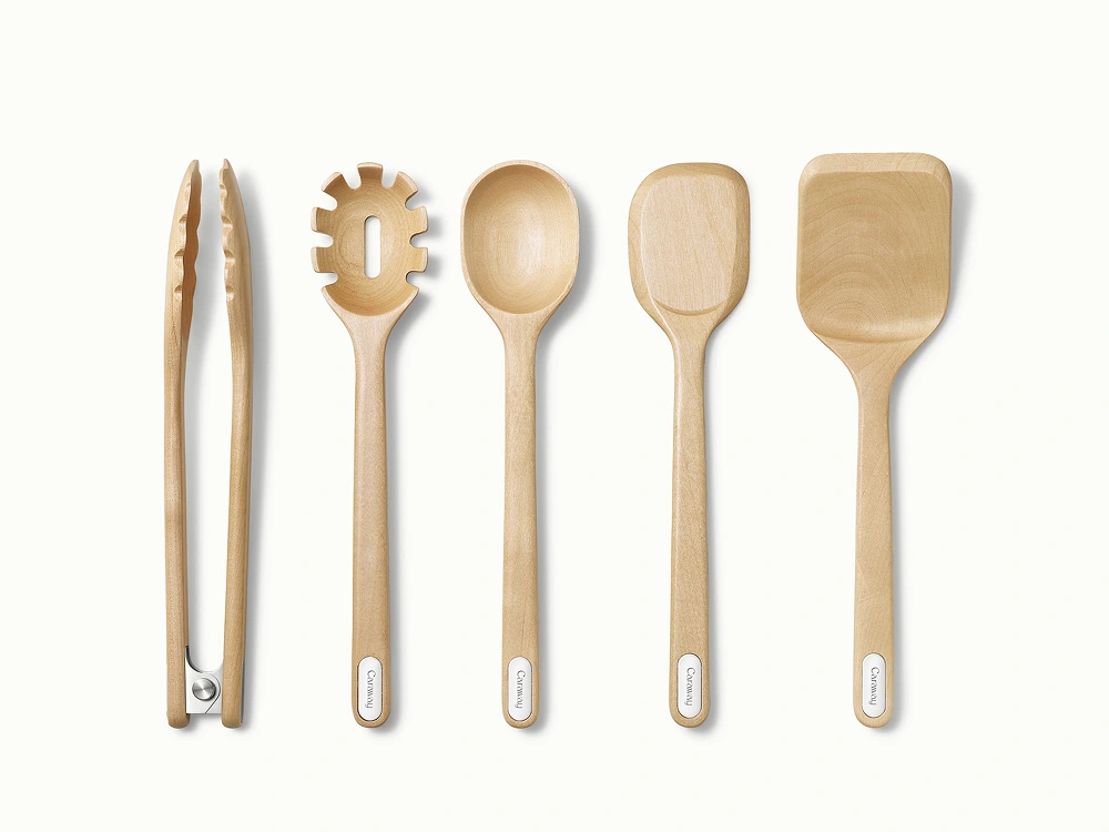Birch Wood Utensils - 5 piece set by Caraway - Non-toxic, GO rated product free from harmful chemicals