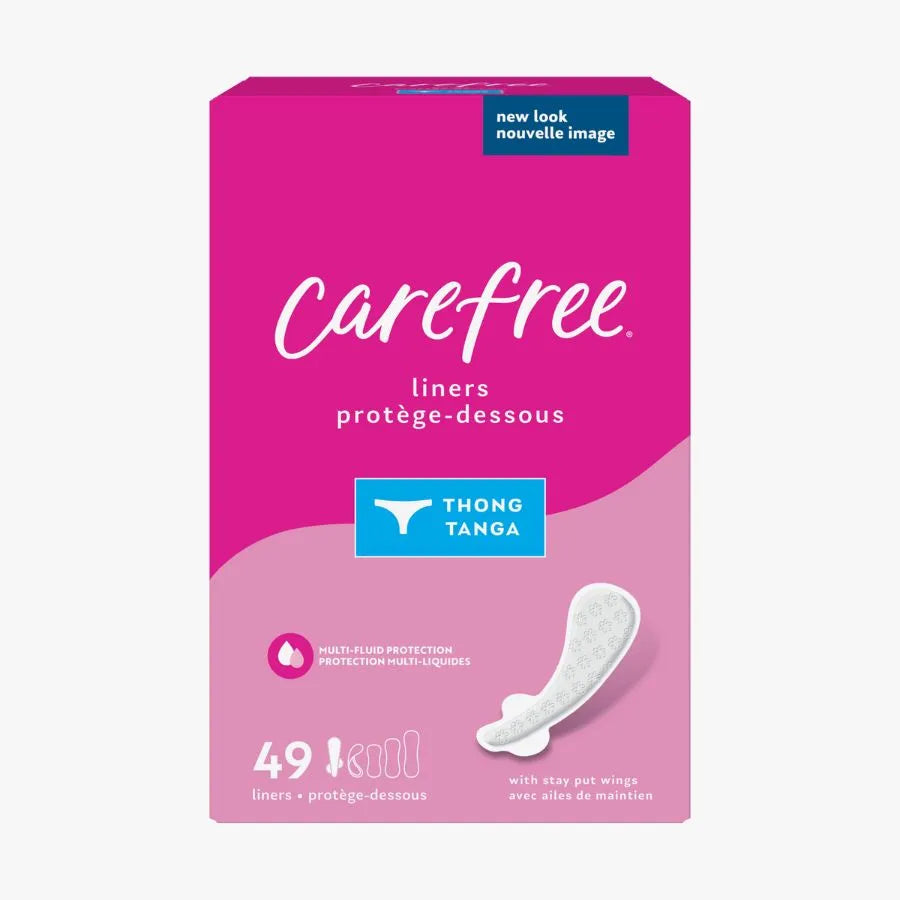 Thong Panty Liners, Unwrapped by carefree - Non-toxic, STOP rated product free from harmful chemicals