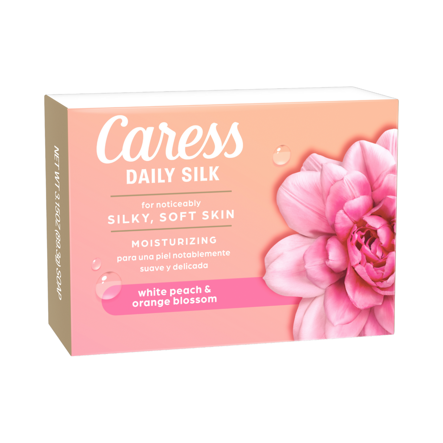 Daily Silk Beauty Bar Soap – White Peach And Orange Blossom by Caress - Non-toxic, STOP rated product free from harmful chemicals