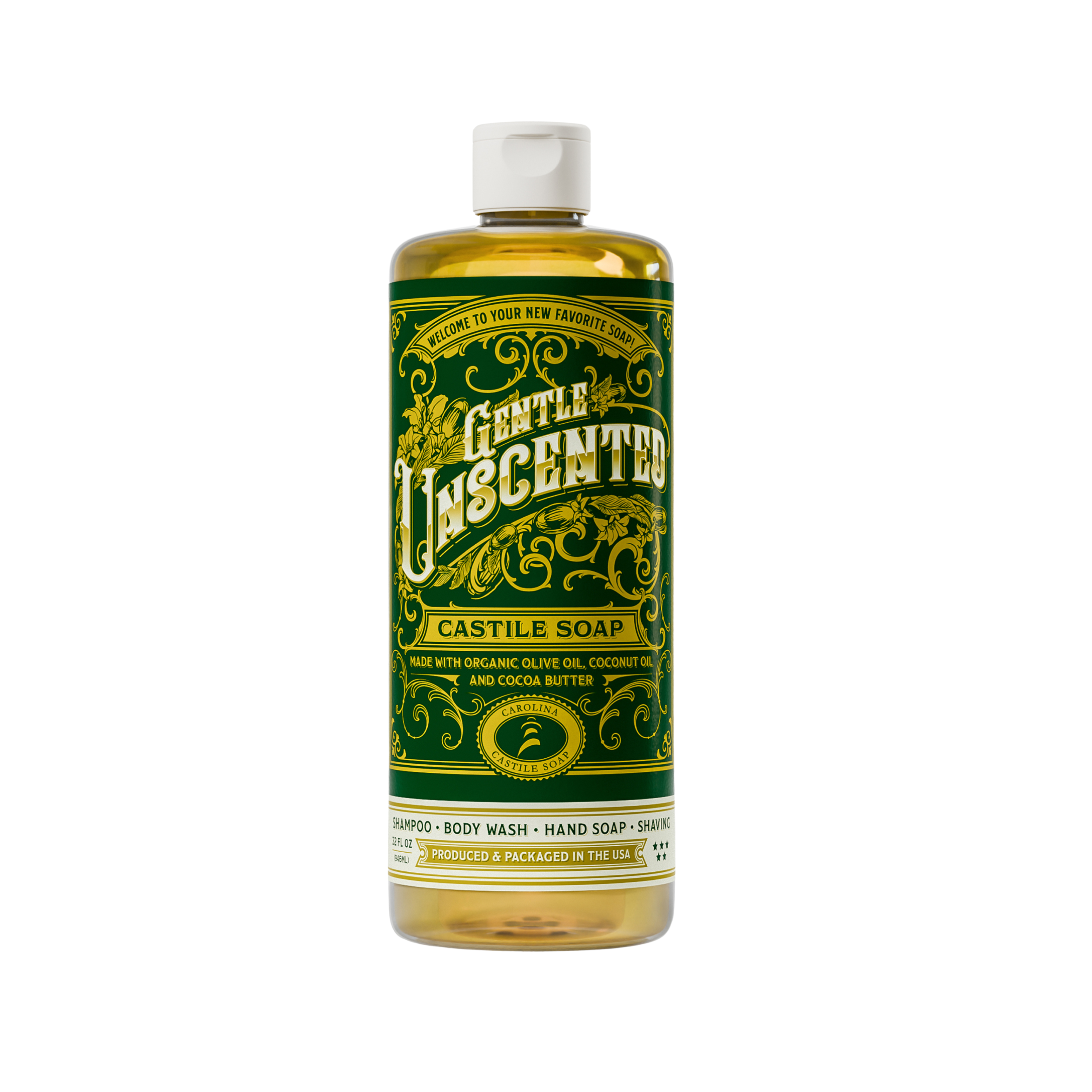 Gentle Castile Soap, Unscented by Carolina Castile Soap - Non-toxic Facial Care product rated SLOW by Million Marker, free from BPA, phthalates, and parabens