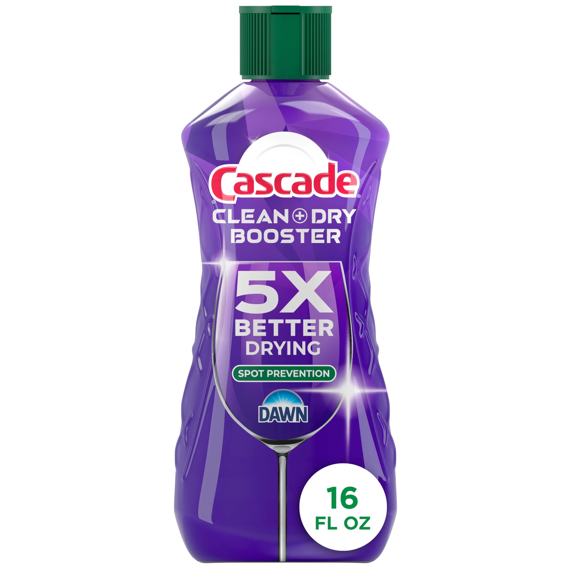 Clean + Dry Booster Rinse Aid by Cascade - Non-toxic Dish Soap + Detergent product rated STOP by Million Marker, free from BPA, phthalates, and parabens