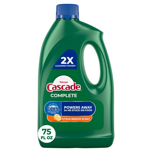 Complete Gel Dishwasher Detergent – Citrus Breeze by Cascade - Non-toxic, STOP rated product free from harmful chemicals