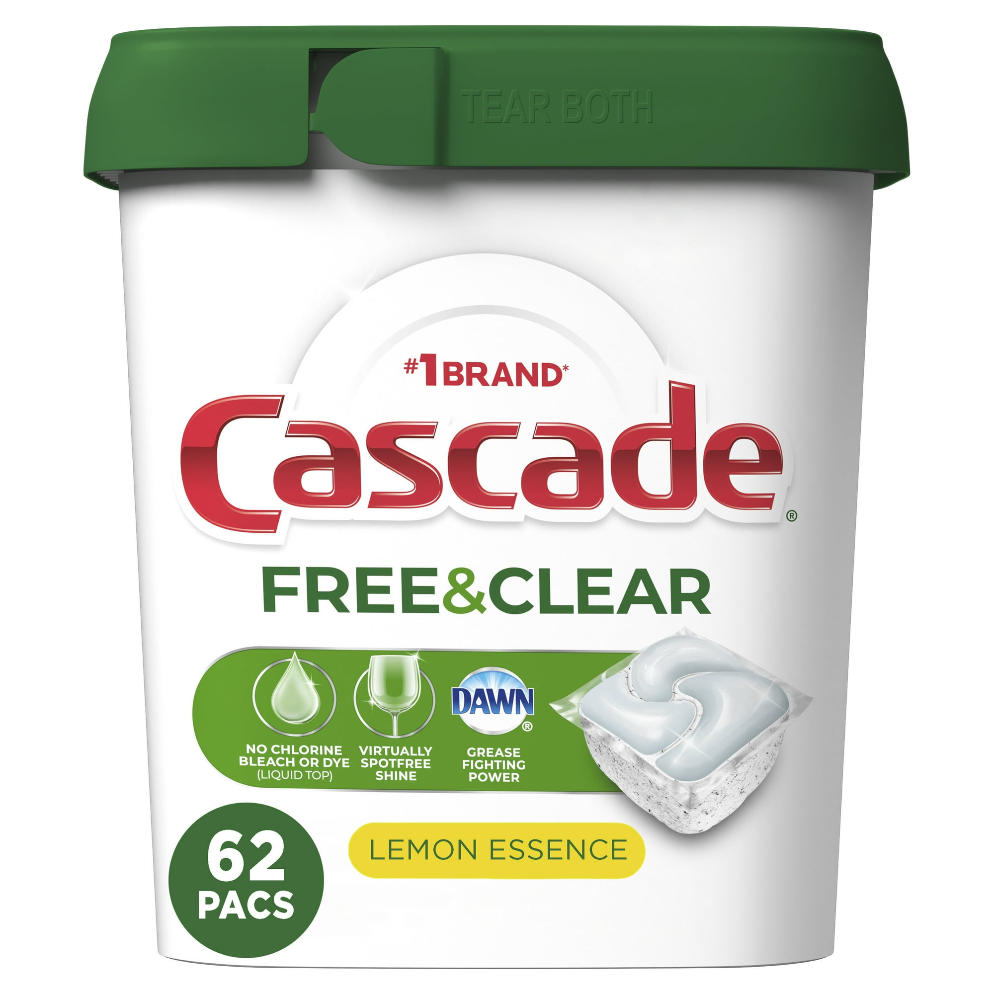 Free & Clear ActionPacs – Lemon Essence by Cascade - Non-toxic, STOP rated product free from harmful chemicals