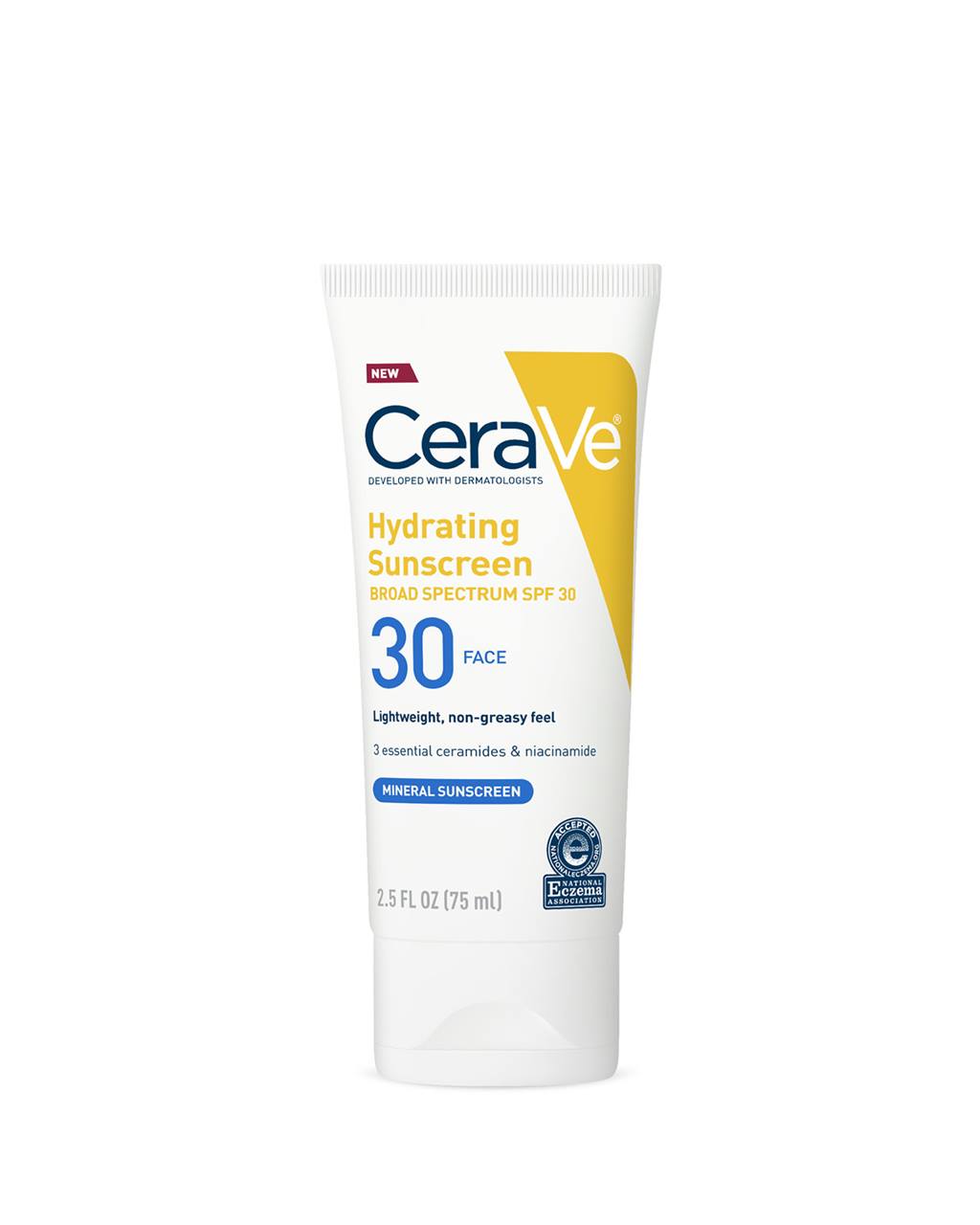 Hydrating Broad Spectrum SPF 30 Mineral Sunscreen by CeraVe - Non-toxic, STOP rated product free from harmful chemicals