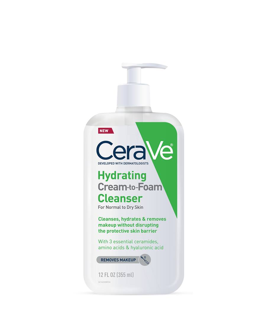 Hydrating Cream-to-Foam Cleanser by CeraVe - Non-toxic, STOP rated product free from harmful chemicals