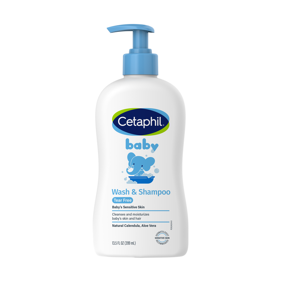 Baby Wash and Shampoo by Cetaphil - Non-toxic Baby Soap, Bodywash, Shampoo + Conditioner product rated STOP by Million Marker, free from BPA, phthalates, and parabens