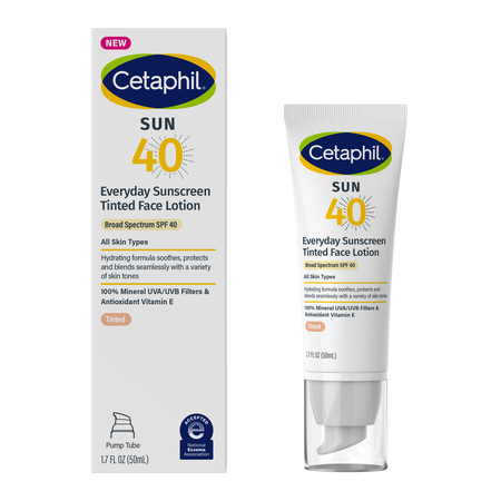Everyday Sunscreen Tinted Face Lotion Broad Spectrum SPF 40 by Cetaphil - Non-toxic Sunscreens product rated SLOW by Million Marker, free from BPA, phthalates, and parabens