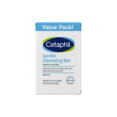 Gentle Cleansing Bar Normal To Dry Skin by Cetaphil - Non-toxic Soaps + Body Washes product rated STOP by Million Marker, free from BPA, phthalates, and parabens